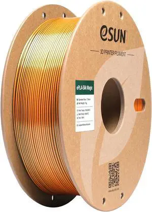 eSUN Silk Magic PLA Filament 1.75mm, Shiny Silk Dual Color Co Extrusion 3D Printer Filament, 1KG (2.2 LBS) Spool 3D Printing Color Change Filament for 3D Printers, Black Gold eSUN Silk Magic PLA Filament 1.75mm, Shiny Silk Dual Color Co Extrusion 3D Printer Filament, 1KG (2.2 LBS) Spool 3D Printing Color Change Filament for 3D Printers, Black Gold