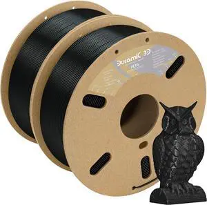 DURAMIC 3D PETG Filament 1.75mm 2 Pack Black, 3D Printing Filament 1kg Per Spool(2.2lbs), Black Filament 1.75mm Dimensional Accuracy +/- 0.05 mm Non-Tangling Non-Clogging Non-Stringing