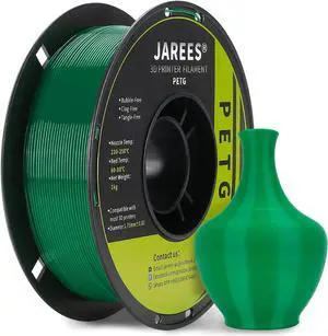 Petg Filament 1.75,Toughness Enhanced Green Petg Vacuum Sealed,Adhere Well 1kg Spool Tangle-Free 3D Printing Filament,Dimensional Accuracy 1.75mm ±0.02mm Fit Most FDM Printer