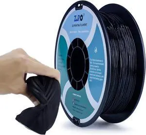 ZIRO TPU Filament 1.75mm 3D Printer Filament, Shore 95A Hardness TPU, Flexible Soft Material, 0.8KG/1.8lbs Spool, Fit Most FDM 3D Printers, Black