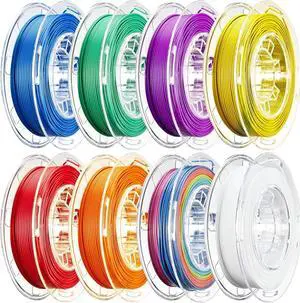 AOSEED 3D Printer Filament Bundle, 1.75mm (±0.03mm) PLA Filament Set for Most 3D Printers, 8-Pack 200g (0.44lbs) Per Spool, Purple, Green, Blue, Yellow, White, Iridescent, Red, Orange AOSEED 3D Printer Filament Bundle, 1.75mm (±0.03mm) PLA Filament Set for Most 3D Printers, 8-Pack 200g (0.44lbs) Per Spool, Purple, Green, Blue, Yellow, White, Iridescent, Red, Orange