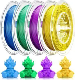 AOSEED 3D Printer Filament Bundle, 1.75mm (±0.03mm) PLA Filament Set for Most 3D Printers, 4-Pack 200g (0.44lbs) Per Spool, Purple, Green, Blue, Yellow AOSEED 3D Printer Filament Bundle, 1.75mm (±0.03mm) PLA Filament Set for Most 3D Printers, 4-Pack 200g (0.44lbs) Per Spool, Purple, Green, Blue, Yellow