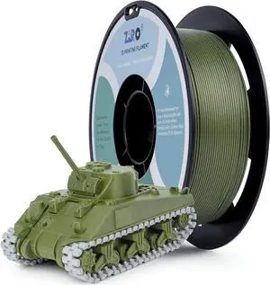 ZIRO Carbon Fiber PLA Filament 1.75mm, CF-PLA 3D Printer Filament, Reinforced PLA Colorful 0.8KG, 15% Carbon Fiber Contained Spool, Fits for Almost All FDM 3D Printers, 1.76lbs, Military Green