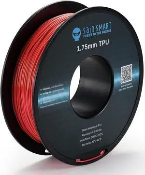 SainSmart Neon Color TPU, 1.75mm Flexible TPU 3D Printer Filament 800g, Dimensional Accuracy +/- 0.05 mm, Neon Scarlet