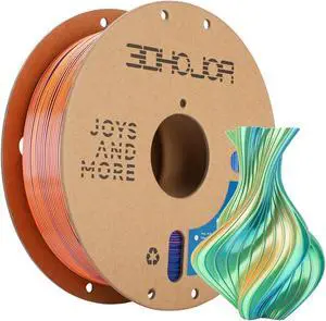 Silk PLA Filament 1.75mm Blue Orange Green Triple Color PLA 3D Printer Filament 3 in 1 Coextrusion 1KG Spool(2.2lbs) 3D Printing Filament Dimensional Accuracy +/- 0.03mm