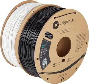 Polymaker ASA Filament 1.75mm Black*1+White*1, 2kg ASA 3D Printing Filament, Heat & Weather Resistant - ASA 3D Printer Filament Perfect for Printing Outdoor Functional Parts