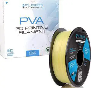 Fused Materials PVA Filament 1.75mm Water-Soluble Support Material for 3D Printing Compatible with Bambu Lab, Polymaker, Overture, and More Works with PLA, PETG, Nylon, ABS Clear & Transparent Fused Materials PVA Filament 1.75mm Water-Soluble Support Material for 3D Printing Compatible with Bambu Lab, Polymaker, Overture, and More Works with PLA, PETG, Nylon, ABS Clear & Transparent