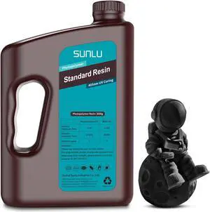 SUNLU 3D Printer Resin 3kg, Fast Curing Standard 3D Resin for Most Resin 3D Printers, 395 to 405nm UV Curing 3D Printing Liquid Photopolymer Resin, Low Shrinkage and High Precision, 3000g, Black SUNLU 3D Printer Resin 3kg, Fast Curing Standard 3D Resin for Most Resin 3D Printers, 395 to 405nm UV Curing 3D Printing Liquid Photopolymer Resin, Low Shrinkage and High Precision, 3000g, Black
