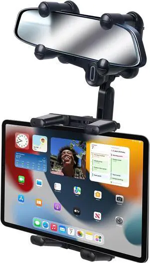Phone Mount for Car Car Rear View Mirror Phone Holder Multifunctional 360°Rotatable and Retractable Tablet Holder for CarSuitable for iPhone iPad  Z Fold 7 6 5 All Foldable Phones