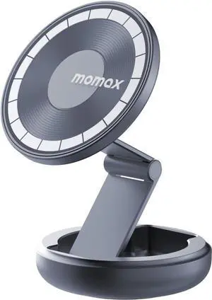 MOMAX Magsafe Car Mount, N52 Magnetic Car Phone Mount, 905° Rotation Cell Phone Mount for Dashboard Windshield, Phone Holder Mount Fit for iPhone 15 14 13 12 Pro Max Plus Mini