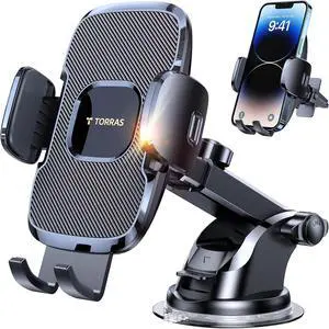 [Ultra-Durable Cell Phone Holder for Car Universal Mount Dashboard Windshield Vent Compatible with iPhone 16 15 14 13 12 Pro Max  Galaxy S23+ Ultra S10 Note Plus