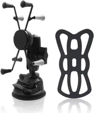 Strg Phone Mount with Twist-Lock Suction Cup Base, Universal Phone Holder for Car Truck Vehicle Windshields Window and More Smooth Surface