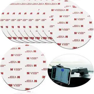 10 Pack 90mm (3.54") Circular Double Sided Sticky Pads, Strong Car Sticky Adhesive Replacement for Car Mount Mounting Holder Disk Windshield GPS Camera Lock Sucker Suction Cup Hook Dashboard Bracket