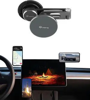 TPARTS Foldable Magnetic Car Cellphone Mount, Hidden Design for Tesla Model 3/Y, Compatible with iPhone 16, 15, 14, 13, 12, Mag Safe Cases