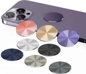 Metal Ring Plate for Phone Mount Car Holder Metal Stickers Plate Phone Magnet (Compatible with Magnetic Mounts) 1.50" Frosted Round, Purple 2 Pack