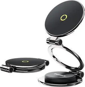 Baseus MagPro II Fits Magsafe Car Mount, All-Metal Magnetic Phone Holder for Car Dashboard, 20 x N56 Strong Magnets & 360° Rotation Flexible Tri-Foldable Car Mount, for iPhone 16 15 14 13 & All Phones