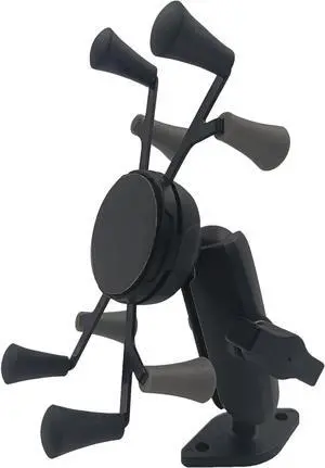 Strg Phone Mount with B Size 1" Ball Diamond Base and Double Socket Arm, Universal Phone Holder Compatible with All Phones Car Vehicle Motorcycle Bike and More Device