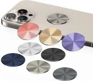 KISMER Magnetic Plate for Phone Mount 2 Pack Car Holder Metal Stickers Plate Adhesive (Compatible with Magnetic Mounts) Cd Pattern 32mm Round Universal, Ti-Gold