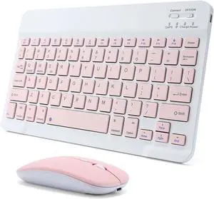 Rechargeable Bluetooth Keyboard and Mouse Combo for iPad, Ultra-Slim Portable Wireless Mouse Keyboard for iPad Pro Air Mini iPhone Samsung Tablet Cell Phone Android, iPadOS/iOS 13 and Above (Pink) Rechargeable Bluetooth Keyboard and Mouse Combo for iPad, Ultra-Slim Portable Wireless Mouse Keyboard for iPad Pro Air Mini iPhone Samsung Tablet Cell Phone Android, iPadOS/iOS 13 and Above (Pink)