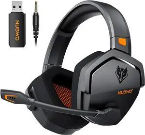 NUBWO Wireless Gaming Headset with Mic for Ps5 Ps4 PC, Zero Interference, 100-Hour Battery All-Day Play, 23ms Sync for Fortnite & Call of Duty/FPS Gamers, Triple Mode All Devices Compatible - Orange NUBWO Wireless Gaming Headset with Mic for Ps5 Ps4 PC, Zero Interference, 100-Hour Battery All-Day Play, 23ms Sync for Fortnite & Call of Duty/FPS Gamers, Triple Mode All Devices Compatible - Orange