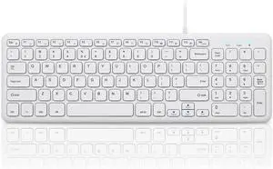 Perixx PERIBOARD-213W Wired Quiet USB Scissor Keyboard - 14.45x4.76x0.70 Inches - Compact Design with Number Pad - White - US English (PERIBOARD-213US) Perixx PERIBOARD-213W Wired Quiet USB Scissor Keyboard - 14.45x4.76x0.70 Inches - Compact Design with Number Pad - White - US English (PERIBOARD-213US)