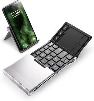 iClever BK08 Foldable Keyboard with Touchpad for Phone and Tablet, Silver | Multi-Touch Trackpad, Pocket-Sized, Aluminum Build, 3-Device Bluetooth Switching, USB-C Charging, for Travel and Remote Work iClever BK08 Foldable Keyboard with Touchpad for Phone and Tablet, Silver | Multi-Touch Trackpad, Pocket-Sized, Aluminum Build, 3-Device Bluetooth Switching, USB-C Charging, for Travel and Remote Work