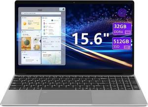 KurieTim Laptop Computer | 15.6" FHD Screen | Intel N95 CPU | 32GB DDR4 RAM 512GB SSD | Windows 11 Pro Notebook Computers | Backlight Keyboard | Fingerprint Reader | Mini HDMI | Wi-Fi | USB3.0x2