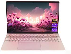 KurieTim 15.6" Laptop, Windows 11 Laptop Computer,16GB DDR4 512GB SSD, Quad-Core N95 Processor(Up to 3.4GHz), 180°Open Angle, Support WiFi, USB3.0x2, Rose Gold