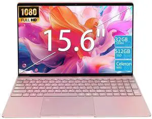 KurieTim 15.6" Laptop, Windows 11 Laptop Computer, 32GB RAM 512GB SSD, FHD 1920x1080, Quad-Core N95 Processor(Up to 3.4GHz), Backlit Keyboard, Fingerprint Reader Unlock, Webcam, USB3.0x2