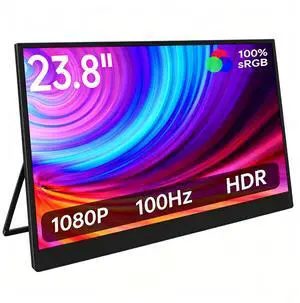 23.8 Inch Portable Monitor 100Hz | Large Travel Screen FHD 1080P IPS | USB-C HDMI HDR Plug&Play | External Display with Adjustable Stand for Laptop PC Gaming Dorm Home Office 23.8 Inch Portable Monitor 100Hz | Large Travel Screen FHD 1080P IPS | USB-C HDMI HDR Plug&Play | External Display with Adjustable Stand for Laptop PC Gaming Dorm Home Office