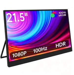 KurieTim 21.5" 100Hz Portable Monitor, 1080P FHD 100% sRGB HDR IPS USB-C HDMI Large External Monitor, Office Travel Home 2nd Screen w/Kickstand and Speakers for Laptop PC, VESA Mountable KurieTim 21.5" 100Hz Portable Monitor, 1080P FHD 100% sRGB HDR IPS USB-C HDMI Large External Monitor, Office Travel Home 2nd Screen w/Kickstand and Speakers for Laptop PC, VESA Mountable
