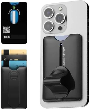 WalleyGrip 2.0 All-In-One Magnetic Phone Wallet, Comfortable Finger Loop Grip & Kickstand (Popl NFC Chip) Detachable MagSafe RFID Card Holder Mount | Holds 3 Cards | Safe Hands-Free Payments WalleyGrip 2.0 All-In-One Magnetic Phone Wallet, Comfortable Finger Loop Grip & Kickstand (Popl NFC Chip) Detachable MagSafe RFID Card Holder Mount | Holds 3 Cards | Safe Hands-Free Payments