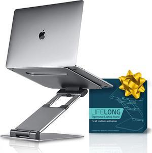 Lifelong Ergonomic Laptop Stand For Desk, Adjustable Height Up To 20", Laptop Riser Portable Computer, Laptop Stands, Fits All MacBook, Laptops 10 15 17 Inches, Pulpit Laptop Holder Desk Stand