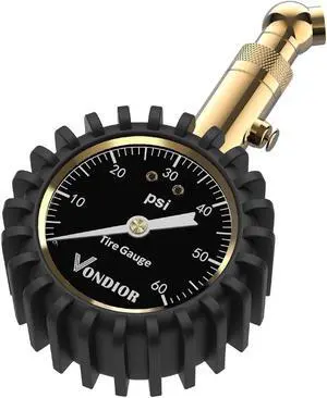 Vondior Tire Pressure Gauge - (0-60 PSI) Heavy Duty, Certified ANSI Accurate with Large 2 Inch Easy to Read Glow Dial, Low - High Air Pressure Gauge. Tire Gauge for Car and Trucks Tires