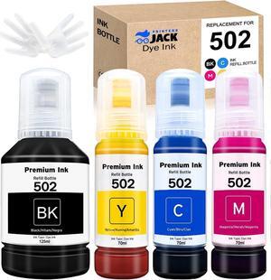 Printers Jack Compatible 502 T502 Refill Ink Bottles Replacement for EcoTank ET-2750 ET-3750 ET-4750 ET-2760 ET-3760 ET-4760 ET-2700 ET-3700 ET-3710 ET-15000 ST-2000 ST-3000 ST-4000 Printer Printers Jack Compatible 502 T502 Refill Ink Bottles Replacement for EcoTank ET-2750 ET-3750 ET-4750 ET-2760 ET-3760 ET-4760 ET-2700 ET-3700 ET-3710 ET-15000 ST-2000 ST-3000 ST-4000 Printer