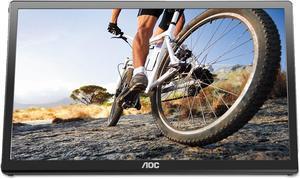 AOC Monitors E1659FWU#2 AOC e1659Fwu 16-Inch Ultra Slim 1366x768 Res 200 cd/m2 Brightness USB 3.0-Powered Portable LED Monitor, NO CASE