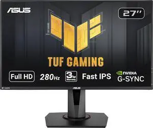 ASUS TUF Gaming VG279QM 27" Full HD 1920 x 1080 1 ms (GTG) 280Hz (Overclocking) 2 x HDMI, DisplayPort G-SYNC ELMB SYNC HDR Built-in Speakers LED Backlit Height Adjustable IPS Gaming Monitor