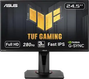 ASUS TUF GAMING VG259QM 25'' (Actual size 24.5") Full HD 1920 x 1080 1ms 280Hz (OC) 2xHDMI DisplayPort G-SYNC Compatible Built-in Speakers HDR 400 Backlit LED IPS Gaming Monitor