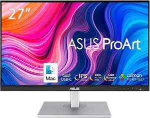 ASUS ProArt Display 27" 1440P Monitor (PA278CV) - QHD (2560 x 1440), IPS, 100% sRGB/Rec. 709, Delta E < 2, Calman Verified, USB Hub, USB-C, DisplayPort Daisy-Chaining, HDMI, Eye Care, Height Adjustabl ASUS ProArt Display 27" 1440P Monitor (PA278CV) - QHD (2560 x 1440), IPS, 100% sRGB/Rec. 709, Delta E < 2, Calman Verified, USB Hub, USB-C, DisplayPort Daisy-Chaining, HDMI, Eye Care, Height Adjustabl