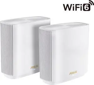 ASUS ZenWiFi XT9 AX7800 Tri-Band WiFi6 Mesh WiFiSystem (2Pack), 802.11ax, up to 5700 sq ft & 6+ Rooms, AiMesh, White
