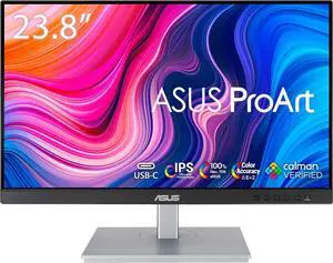 ASUS ProArt PA247CV 24" (23.8" Viewable) 75Hz 1080P FHD IPS USB Hub USB-C HDMI DisplayPort with Daisy-chaining, Calman Verified, Height Adjustable, Pivot, Swivel, Tilt Monitor with Built-in Speakers