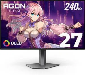 AOC Agon PRO AG276QZD 27" OLED Tournament Gaming Monitor 2560x1440, 240Hz 0.03ms, G-SYNC, PS5 Xbox Switch Compatible, Glossy, Black