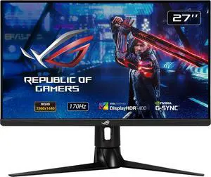 ASUS ROG Strix XG27AQ 27 Gaming Monitor, 1440P WQHD (2560 x 1440), Fast IPS, 170Hz, 1ms, G-SYNC, Extreme Low Motion Blur Sync, Eye Care, HDMI DisplayPort USB 3.0 Hub, HDR 400 ASUS ROG Strix XG27AQ 27 Gaming Monitor, 1440P WQHD (2560 x 1440), Fast IPS, 170Hz, 1ms, G-SYNC, Extreme Low Motion Blur Sync, Eye Care, HDMI DisplayPort USB 3.0 Hub, HDR 400