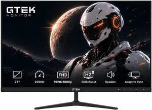 GTek 27 Inch 200Hz Gaming Monitor, Frameless Computer Monitor Full HD 1920 x 1080P, VA 1ms MPRT, VA Panel, FreeSync & G-Sync Compatible, HDMI/VGA, Build in Speaker for PC & Console Gaming GTek 27 Inch 200Hz Gaming Monitor, Frameless Computer Monitor Full HD 1920 x 1080P, VA 1ms MPRT, VA Panel, FreeSync & G-Sync Compatible, HDMI/VGA, Build in Speaker for PC & Console Gaming