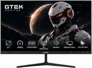 GTek 27" 300Hz Gaming Monitor, FHD1080P 240Hz Computer Monitor, 1ms (OD), 2X HDMI & 2X DisplayPort, Built-in Speakers, FreeSync & G-Sync Compatible, Eye Care GTek 27" 300Hz Gaming Monitor, FHD1080P 240Hz Computer Monitor, 1ms (OD), 2X HDMI & 2X DisplayPort, Built-in Speakers, FreeSync & G-Sync Compatible, Eye Care