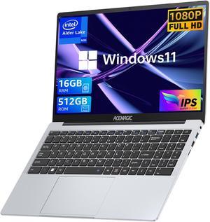 ACEMAGIC Laptop Computer 15.6 FHD 12th Alder Lake N97(Up to 3.6GHz) 16GB DDR4 512GB SSD, Intel Quad-Core Laptop with Metal Body Support 2.4G/5G WiFi, BT5.0, 2×Speaker, Mic, USB3.2, Type_C