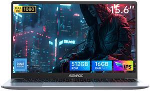 ACEMAGIC Gaming Laptop 15.6-in AMD Ryzen 7 5700U(8C/16T), Radeon RX Vega 8 Graphics,15.6 FHD Display,16GB RAM 512GB NVMe SSD Laptop Computer with Backlit KB,Type_C (Full Function),WiFi 6, 53Wh Battery