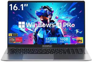 ACEMAGIC Laptop 16 FHD Gaming Laptop, AMD Ryzen 7 6800HX, 16GB RAM, 512GB SSD, Windows 11 Pro, Graphite, WiFi 6, Backlit KB, Gray