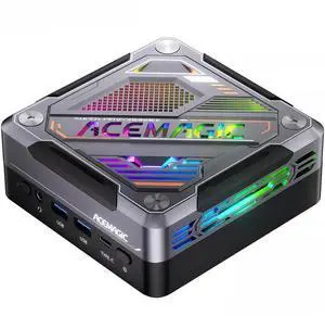 ACEMAGIC AM18 Gaming/AI Mini PC AMD Ryzen 7 8845HS (8C/16T, 5.1GHz), 32GB DDR5 5600MHz, 1TB PCIe4.0 SSD, Radeon 780M, OCuLink (eGPU Support), USB4 40Gbps, Dual 2.5G LAN, Quad 8K Display, Windows 11