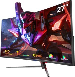 Sealan 27 inch Curved Gaming Monitor 180Hz  Full HD 1080P 1800R LED Computer Monitor Display with FreeSync & Eye-Care Technology, Support VESA, DP, HDMI Port IPS Screen for Gaming Home Office